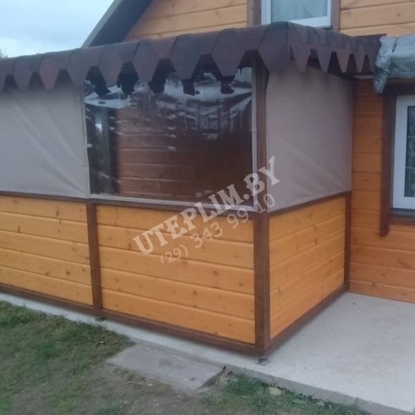 Уличные шторы беж 294, мягкие окна
